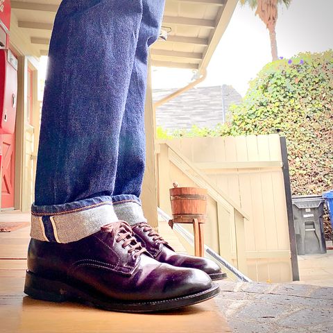 Photo by robyn on July 18, 2021 of the Alden Plain Toe Derby in Horween Color 8 Shell Cordovan.