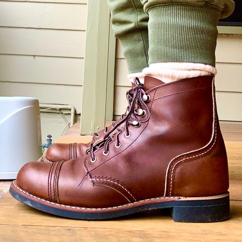 Photo by robyn on May 11, 2021 of the Red Wing Iron Ranger in S.B. Foot Amber Harness.