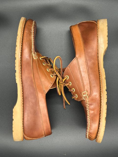 Photo by thebootbum2 on March 5, 2023 of the Rancourt & Co. Classic Ranger-Moc in Horween Natural Shell Cordovan.