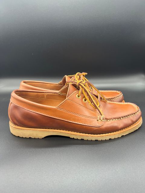 Photo by thebootbum2 on March 5, 2023 of the Rancourt & Co. Classic Ranger-Moc in Horween Natural Shell Cordovan.