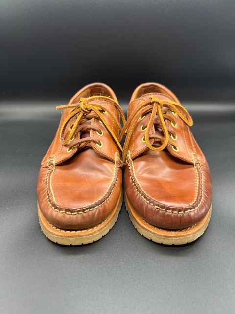Photo by thebootbum2 on April 6, 2023 of the Rancourt & Co. Classic Ranger-Moc in Horween Natural Shell Cordovan.