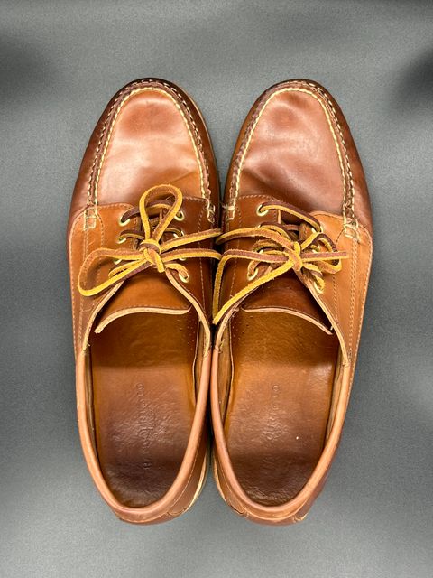 Photo by thebootbum2 on April 6, 2023 of the Rancourt & Co. Classic Ranger-Moc in Horween Natural Shell Cordovan.