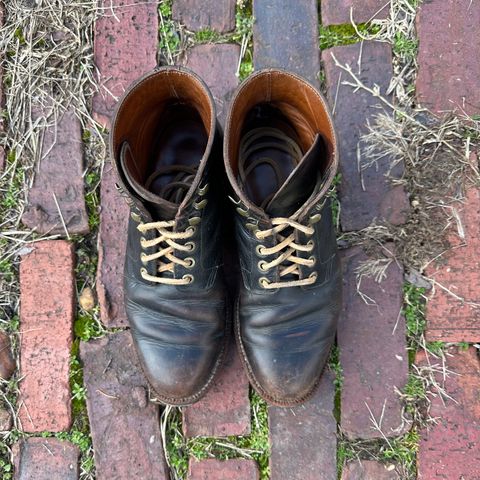 Photo by lydialove on March 2, 2024 of the Grant Stone Nora Boot in Horween Black Chromexcel.