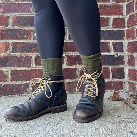 Photo by lydialove on March 17, 2024 of the Grant Stone Nora Boot in Horween Black Chromexcel.