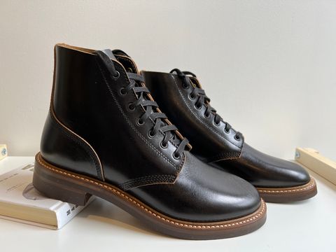 Photo by xb on September 23, 2023 of the John Lofgren M-43 Service Shoes in Shinki Black Teacore Horsebutt.