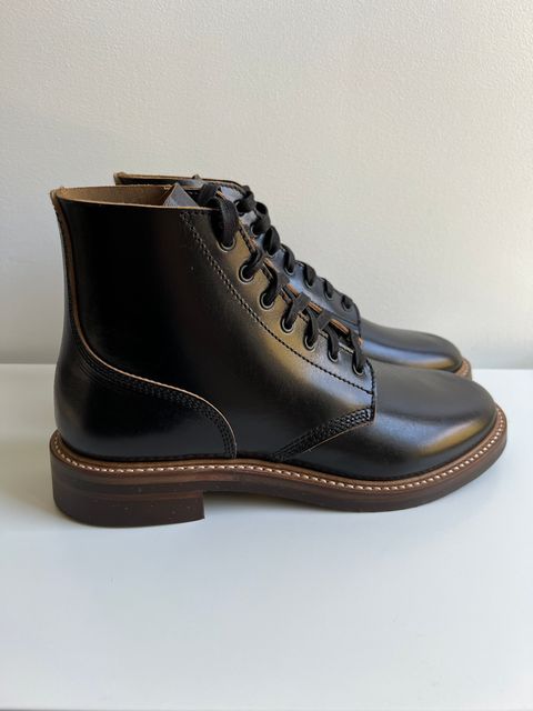 Photo by xb on October 2, 2023 of the John Lofgren M-43 Service Shoes in Shinki Black Teacore Horsebutt.