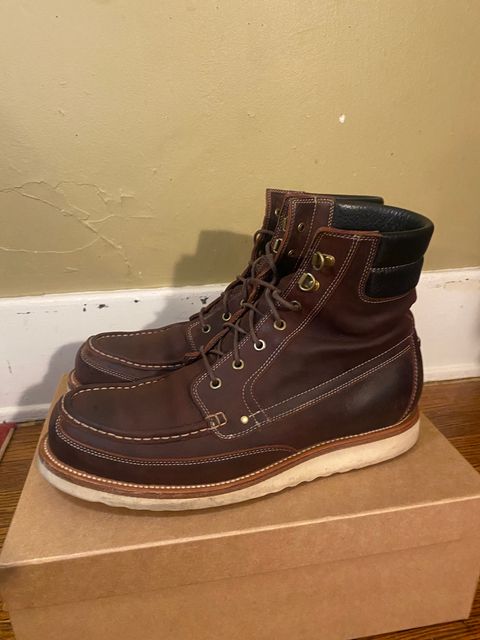 Photo by evknee on December 5, 2022 of the Grant Stone Field Boot in C.F. Stead Dark Burgundy Classic Kudu.