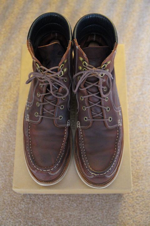 Photo by evknee on April 5, 2023 of the Grant Stone Field Boot in C.F. Stead Dark Burgundy Classic Kudu.