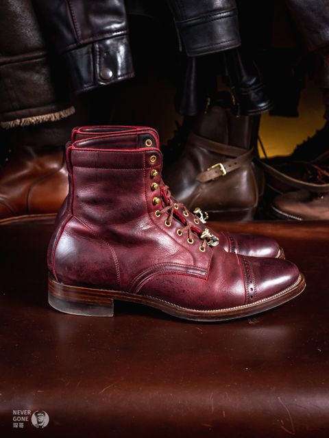 Photo by NeverGoneCG on April 3, 2024 of the WM1978 Paratrooper Boots in C.F. Stead Brick Kudu.