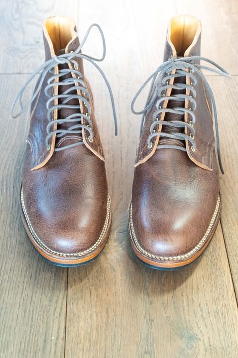 Photo by varnu on October 1, 2024 of the Viberg Service Boot in C.F. Stead Snuff Naked Kudu.