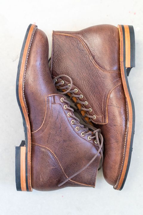 Photo by varnu on October 1, 2024 of the Viberg Service Boot in C.F. Stead Snuff Naked Kudu.