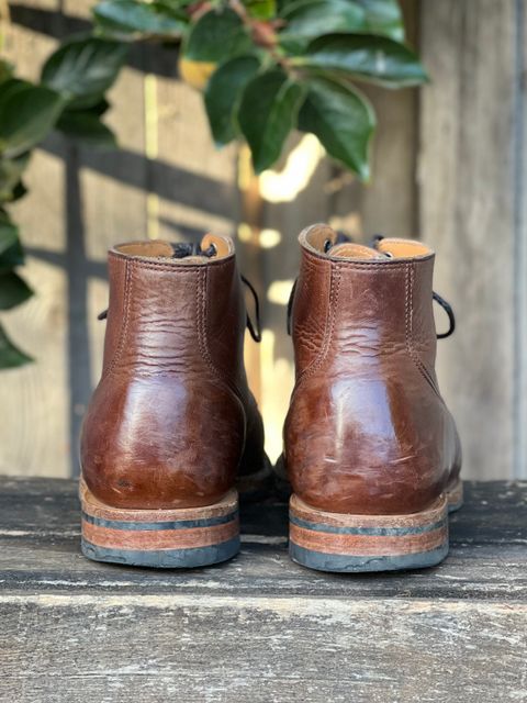 Photo by Nerdin.with.Boots on November 2, 2022 of the Viberg Service Boot BCT in Horween Mocha Vintage.