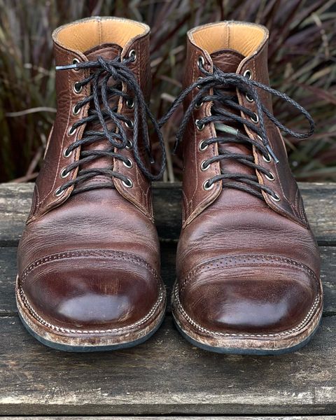 Photo by Nerdin.with.Boots on December 1, 2022 of the Viberg Service Boot BCT in Horween Mocha Vintage.