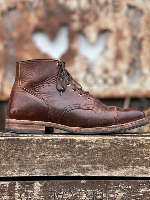 Photo by Nerdin.with.Boots on January 1, 2023 of the Viberg Service Boot BCT in Horween Mocha Vintage.