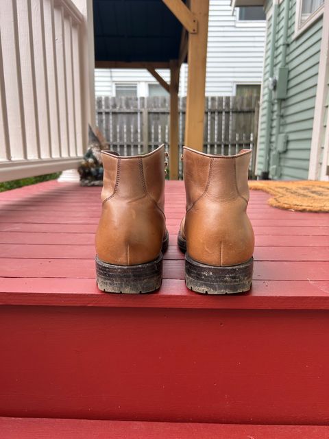Photo by RedBeardBlueJeans on November 3, 2025 of the Grant Stone Garrison Boot in Horween Natural Chromexcel.
