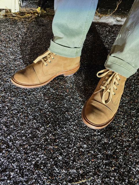 Photo by quantum_quetzal on December 17, 2024 of the Allen Edmonds Patton Cap-Toe Boot in Tan Suede.