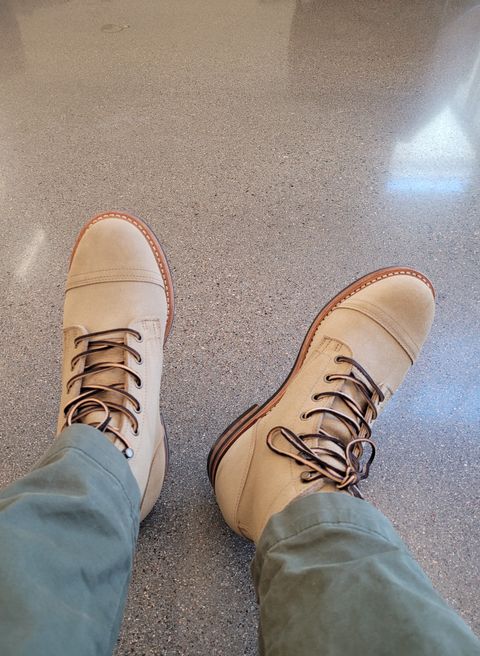 Photo by quantum_quetzal on November 1, 2022 of the Truman Service Boot in Tasman Leather Group Coyote Roughout.