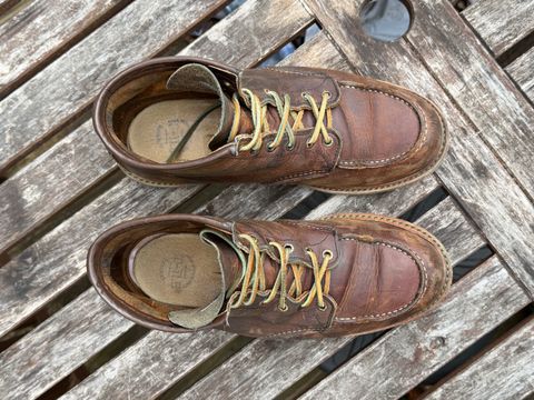 Photo by mwanni on December 28, 2025 of the Red Wing 6-Inch Classic Moc in S.B. Foot Copper Rough and Tough.