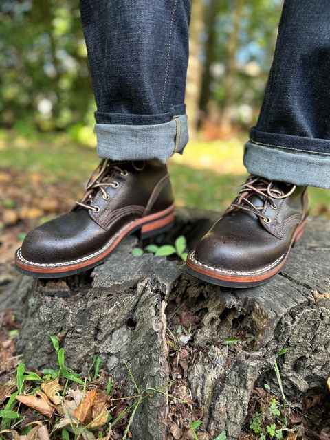 Photo by mwanni on October 3, 2023 of the Nicks Falcon in Horween Dark Brown Waxed Flesh.