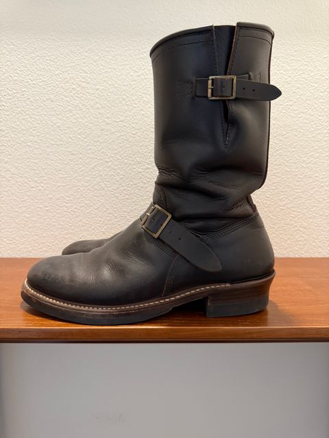 Photo by andrew_mier on January 24, 2025 of the John Lofgren Wabash Engineer Boots in Horween Black Chromexcel.