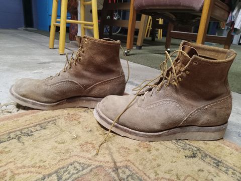 Photo by peanutbutter on December 6, 2023 of the Wesco Jobmaster in Seidel British Tan Domain Roughout.