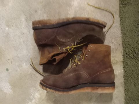 Photo by peanutbutter on January 3, 2024 of the Wesco Jobmaster in Seidel British Tan Domain Roughout.