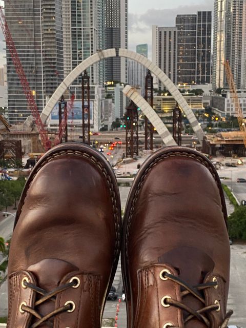 Photo by Gohilboots on March 15, 2024 of the Nicks MTO in Horween Natural Chromexcel.