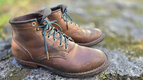Photo by ShadyBoots on April 5, 2024 of the Nicks MTO in Horween Natural Chromexcel.