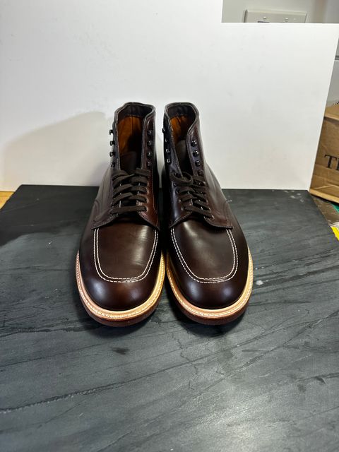 Photo by drtx on October 1, 2023 of the Alden Indy Boot in Horween Brown Chromexcel.