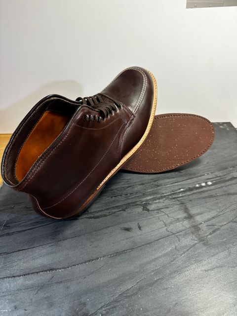 Photo by drtx on October 1, 2023 of the Alden Indy Boot in Horween Brown Chromexcel.