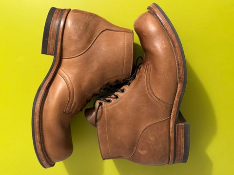 Photo by GalaxyGuy on December 1, 2025 of the Viberg Service Boot in Horween Natural Chromexcel Horsehide.