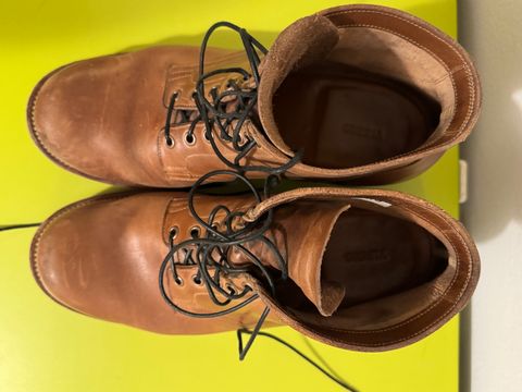 Photo by GalaxyGuy on February 4, 2026 of the Viberg Service Boot in Horween Natural Chromexcel Horsehide.