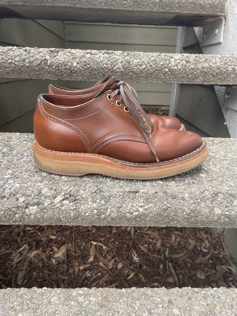 Photo by mrchaselm on February 3, 2023 of the White's Oxford in Horween British Tan Chromexcel.