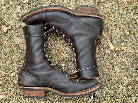 Photo by jayandhisboots on February 2, 2025 of the White's Packer Pointed Toe in Seidel Brown Dress.