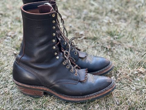 Photo by jayandhisboots on March 3, 2025 of the White's Packer Pointed Toe in Seidel Brown Dress.