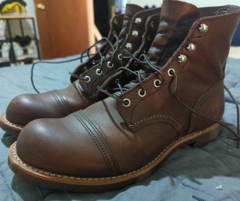 Photo by abrinson on May 9, 2022 of the Red Wing Iron Ranger in S.B. Foot Amber Harness.