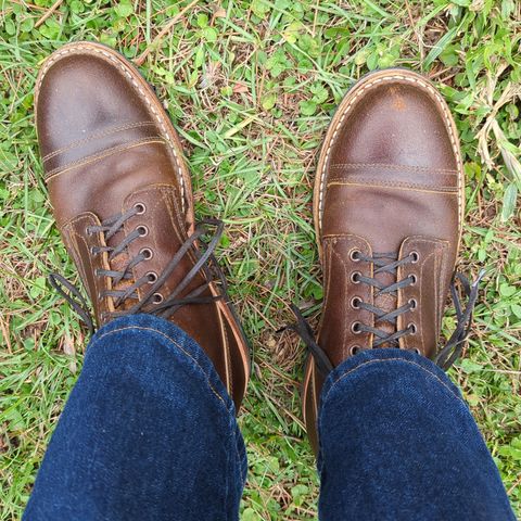 Photo by abrinson on November 11, 2022 of the White's MP-Sherman Toe Cap in Horween Cinnamon Waxed Flesh.