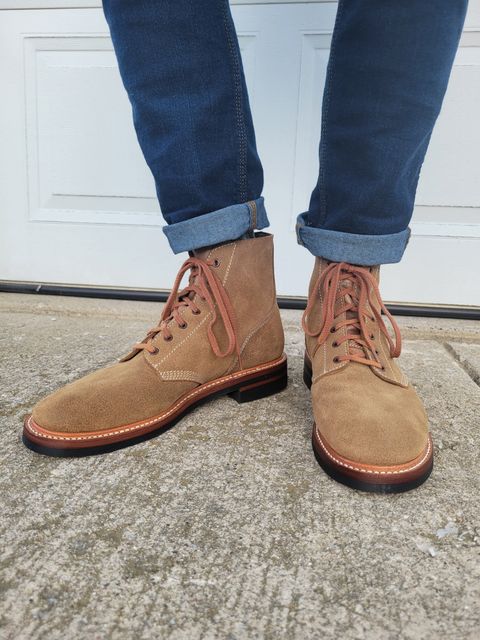 Photo by MagicBeardMan86 on October 4, 2022 of the John Lofgren M-43 Service Shoes in Horween Natural Chromexcel Roughout.