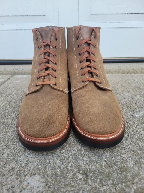 Photo by MagicBeardMan86 on October 4, 2022 of the John Lofgren M-43 Service Shoes in Horween Natural Chromexcel Roughout.