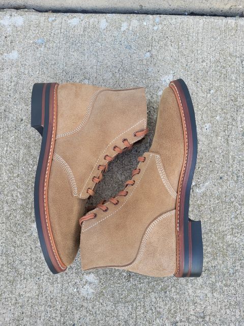 Photo by MagicBeardMan86 on October 4, 2022 of the John Lofgren M-43 Service Shoes in Horween Natural Chromexcel Roughout.