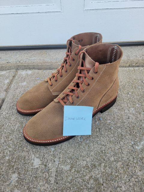 Photo by MagicBeardMan86 on October 4, 2022 of the John Lofgren M-43 Service Shoes in Horween Natural Chromexcel Roughout.