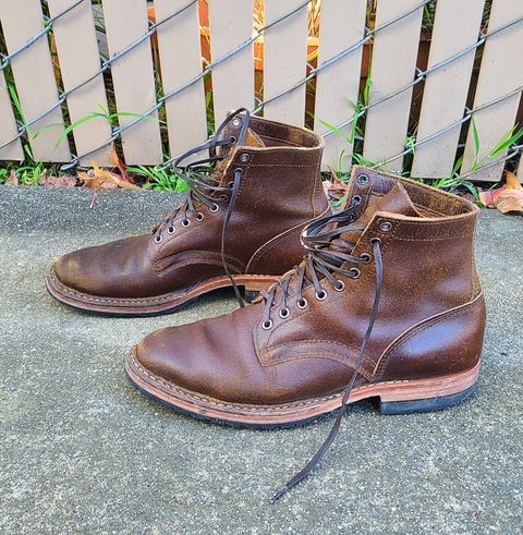 Photo by donyey on January 3, 2024 of the White's MP-Sherman Plain Toe in Horween Cinnamon Waxed Flesh.