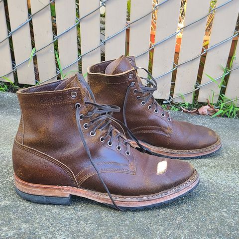 Photo by donyey on January 3, 2024 of the White's MP-Sherman Plain Toe in Horween Cinnamon Waxed Flesh.