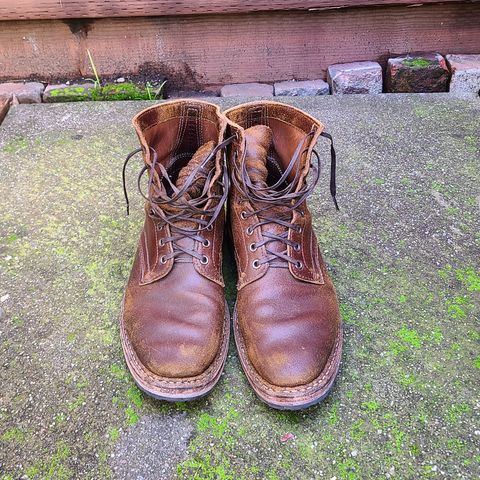 Photo by donyey on February 3, 2024 of the White's MP-Sherman Plain Toe in Horween Cinnamon Waxed Flesh.