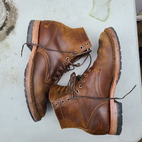 Photo by donyey on March 5, 2024 of the White's MP-Sherman Plain Toe in Horween Cinnamon Waxed Flesh.