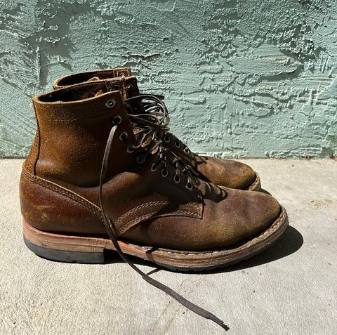 Photo by donyey on April 4, 2024 of the White's MP-Sherman Plain Toe in Horween Cinnamon Waxed Flesh.