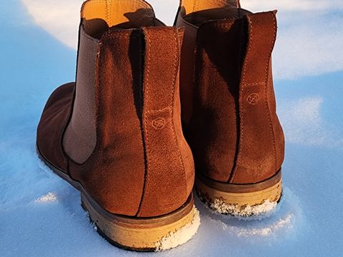 Photo by PrimordialOohs on January 6, 2023 of the Bomberos Unlisted Model in Snuff Waterproof German Suede.