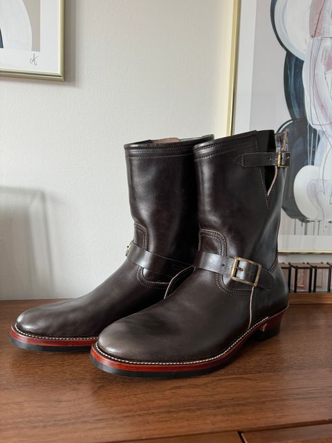 Photo by fishtownfades on April 19, 2024 of the Briselblack The Keeper 'Type 2' Engineer Boot in Maryam Dark Brown Horsebutt.