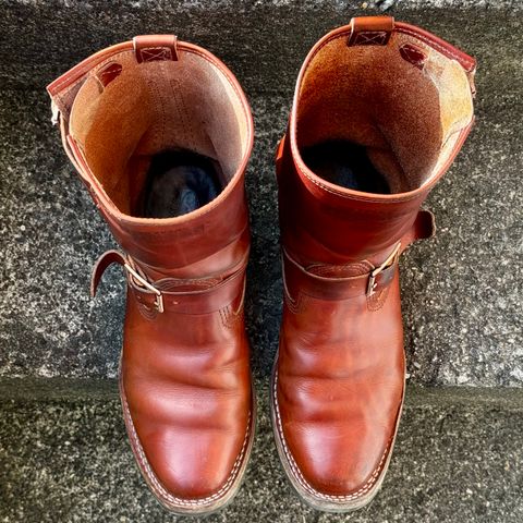 Photo by Leetsalot on February 3, 2025 of the Wesco Mister Lou in Wickett & Craig Tan Oiled Latigo.