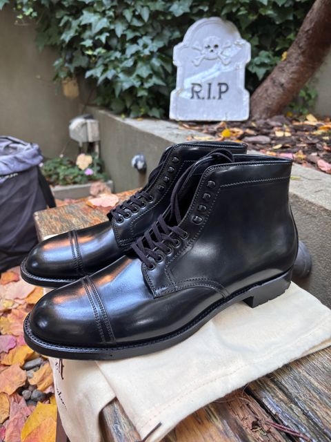Photo by Way2Jeff on November 1, 2025 of the Alden Cavalry Boot in Horween Black Shell Cordovan.